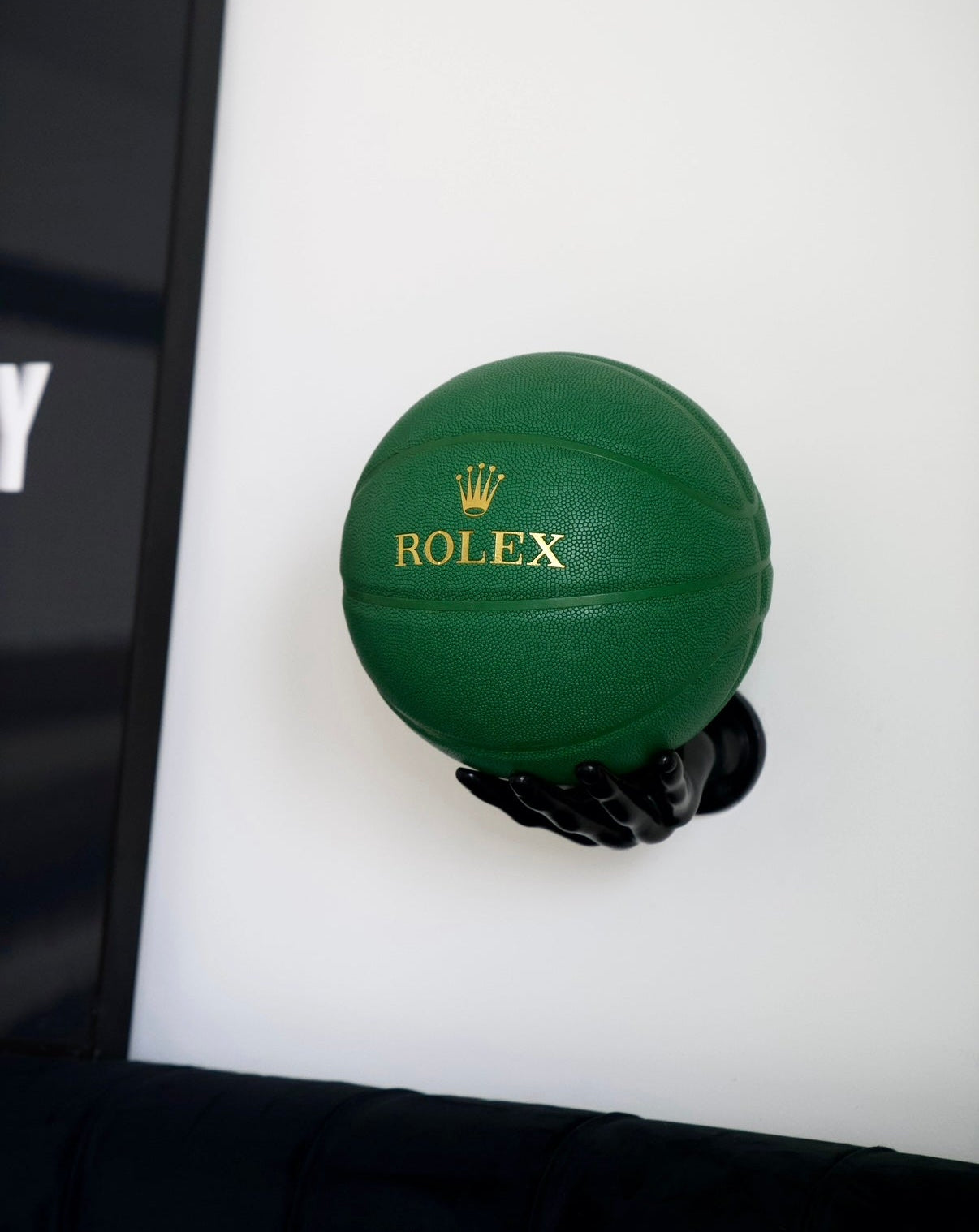 Mounted Hand Basketball Display - Black